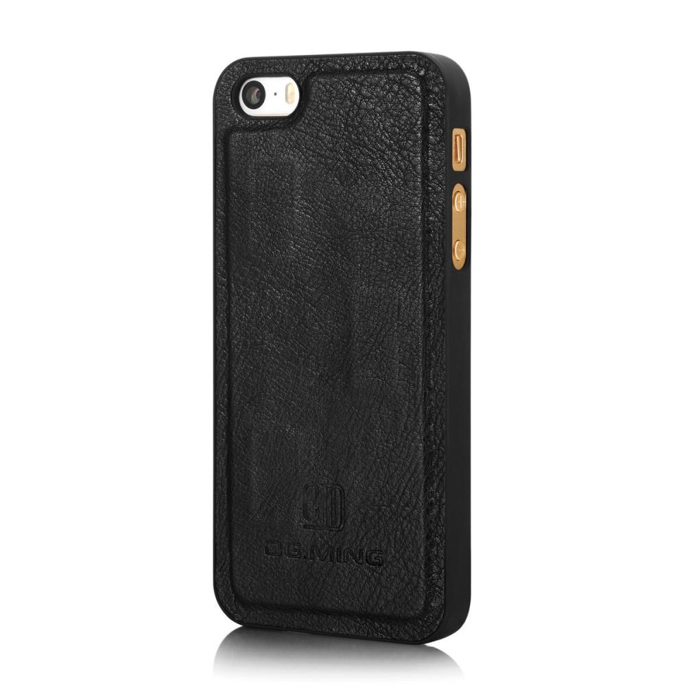 iPhone 5/5S/SE Plånboksfodral med avtagbart skal, svart