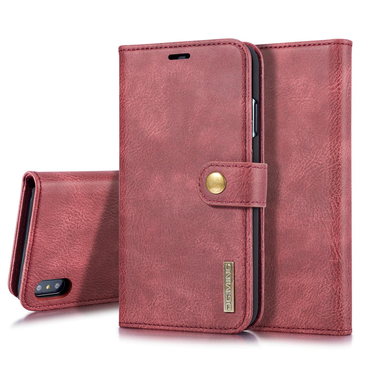iPhone X/XS Plånboksfodral med avtagbart skal, röd