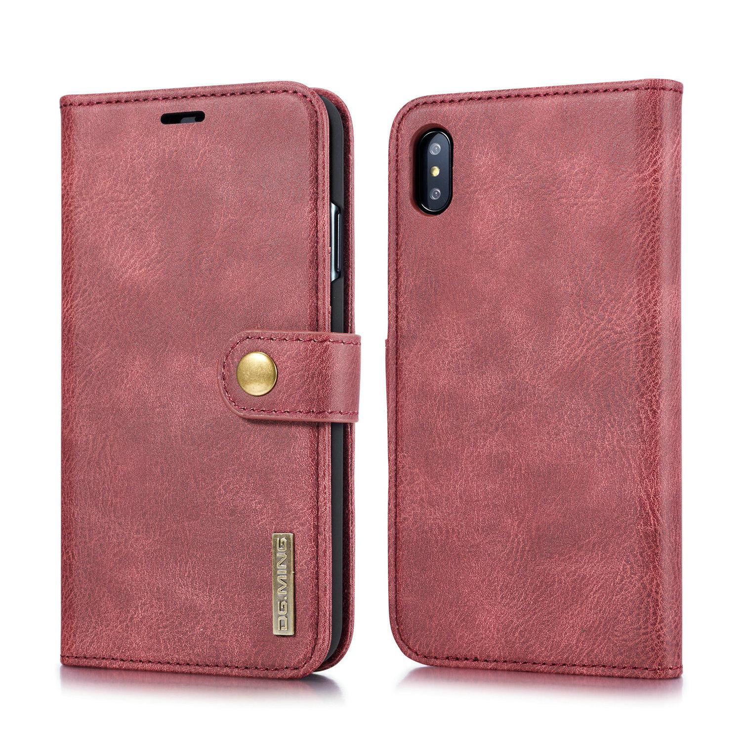 iPhone X/XS Plånboksfodral med avtagbart skal, röd