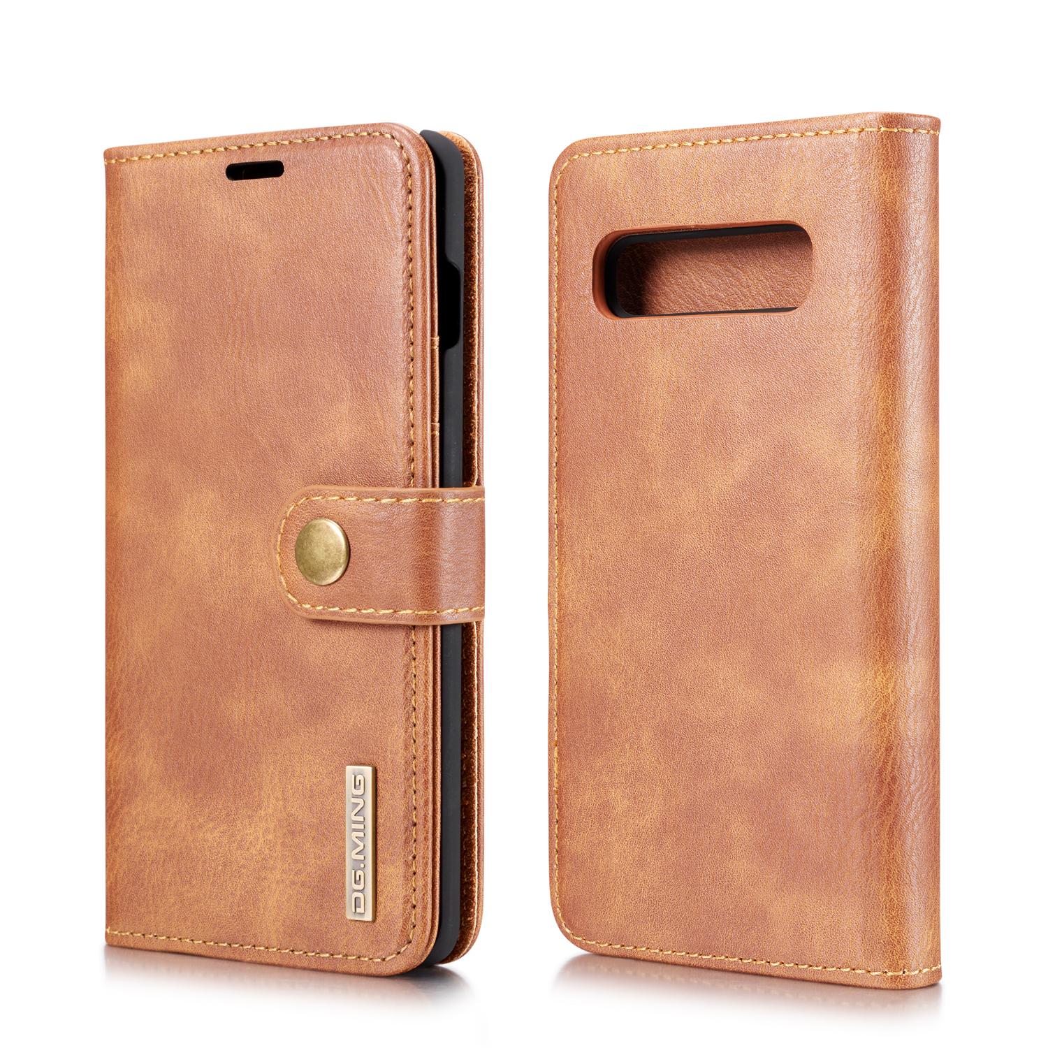 Samsung Galaxy S10 Plånboksfodral med avtagbart skal, cognac
