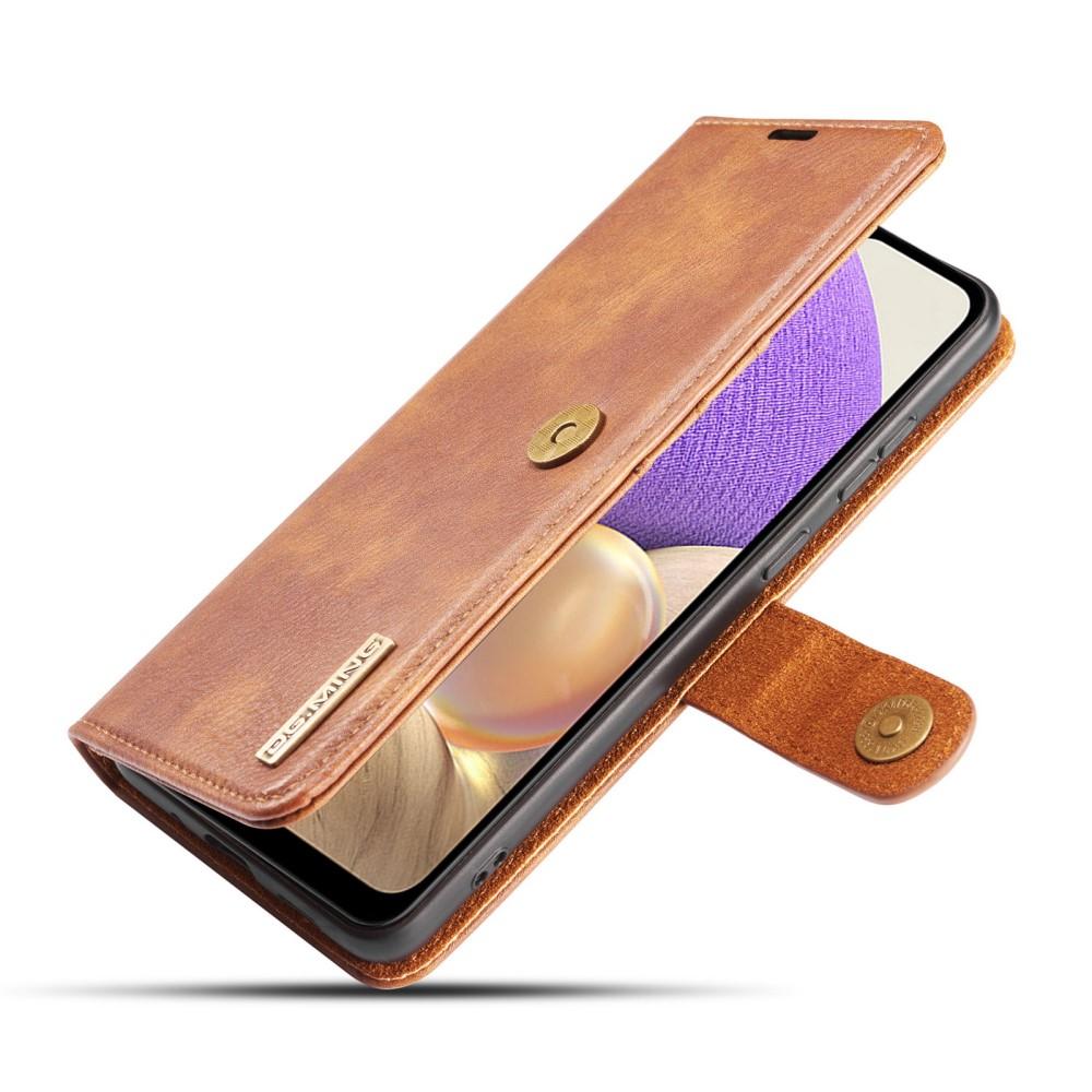 Galaxy A32 5G Plånboksfodral med avtagbart skal, cognac
