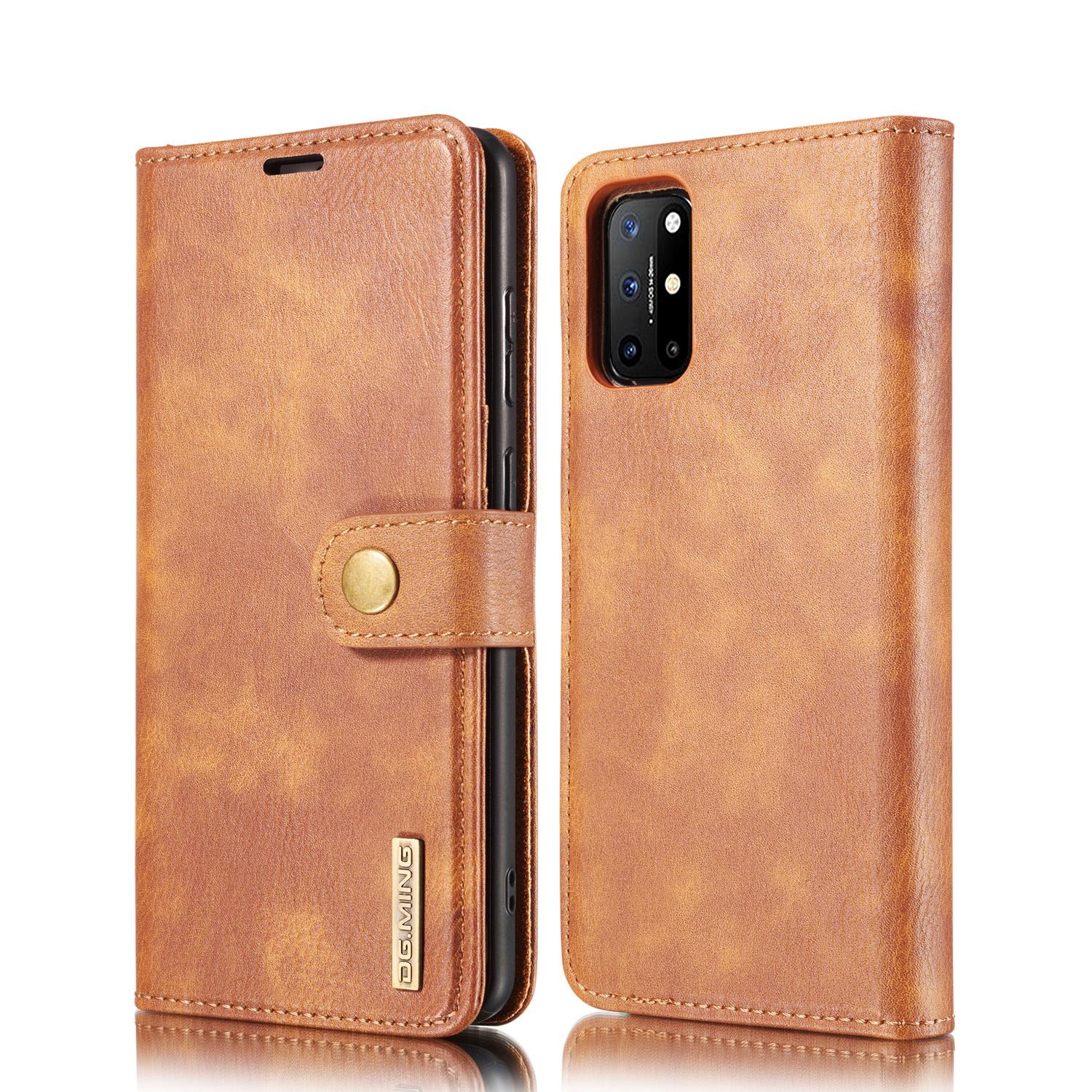 OnePlus 8T Plånboksfodral med avtagbart skal, cognac