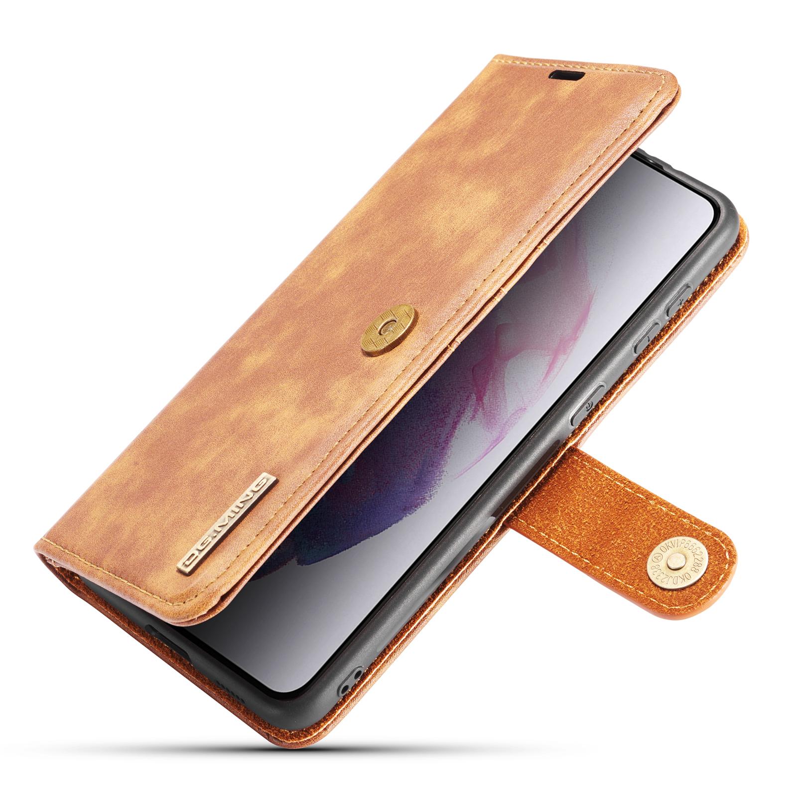 Samsung Galaxy S21 Plus Plånboksfodral med avtagbart skal, cognac