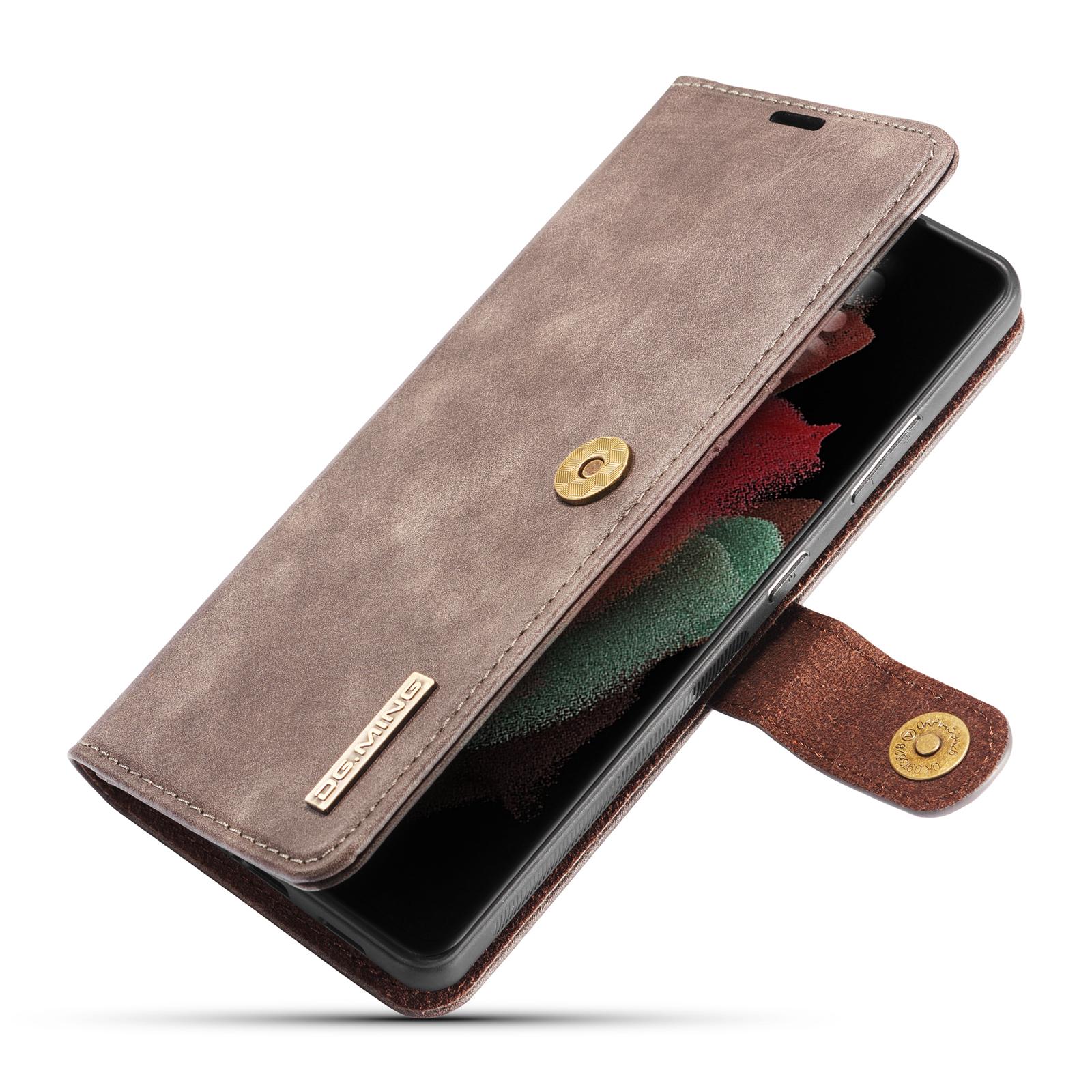 Samsung Galaxy S21 Ultra Plånboksfodral med avtagbart skal, brun