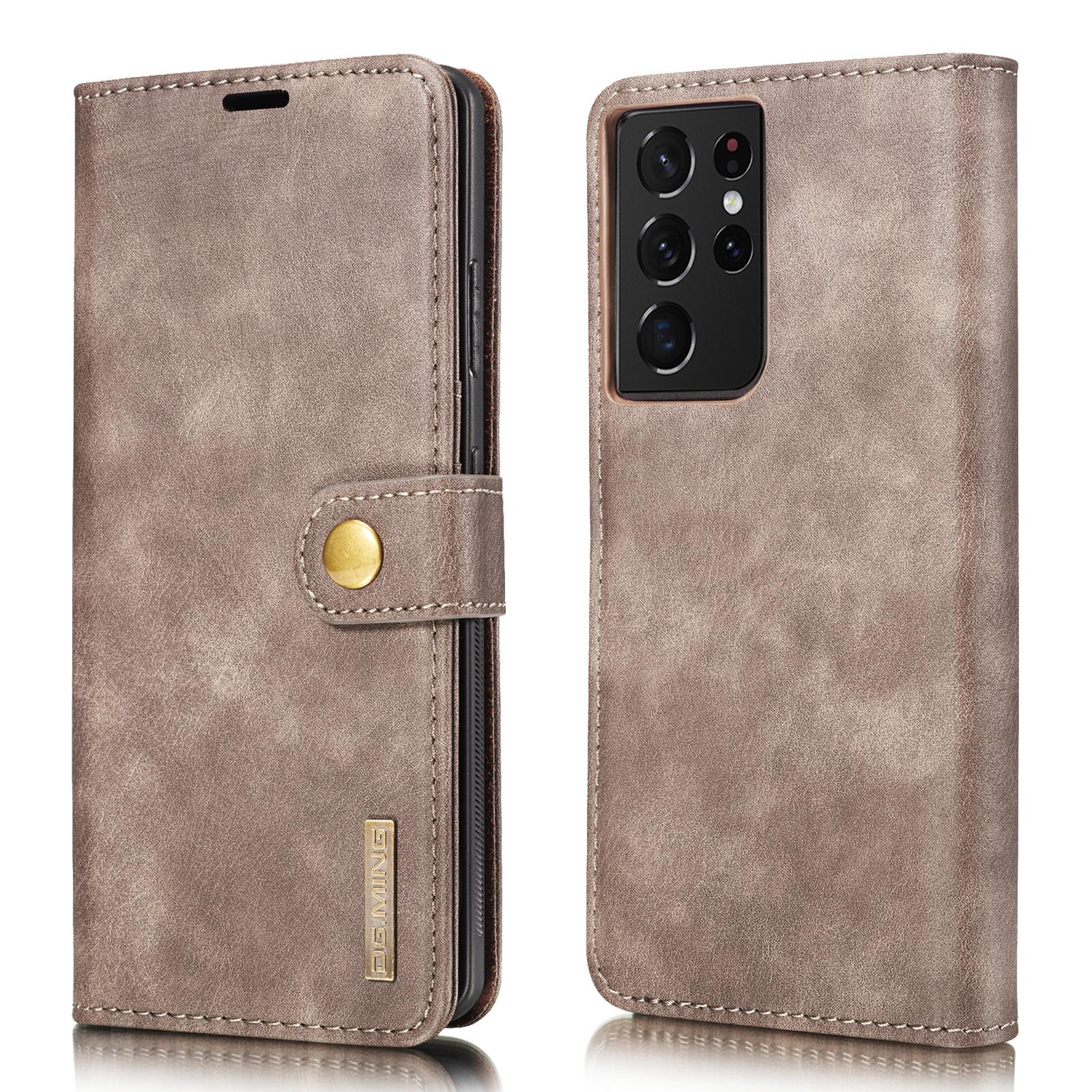 Samsung Galaxy S21 Ultra Plånboksfodral med avtagbart skal, brun