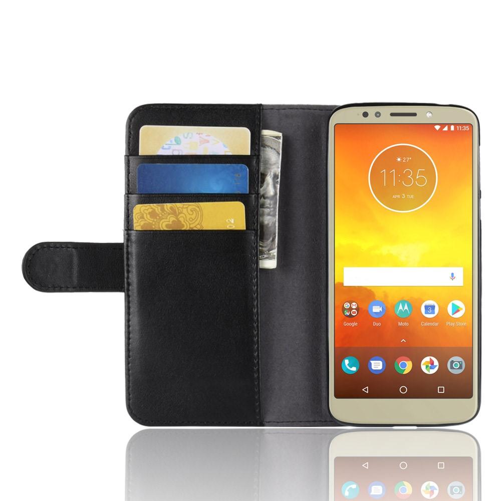 Motorola Moto E5/G6 Play Plånboksfodral i Äkta Läder, svart