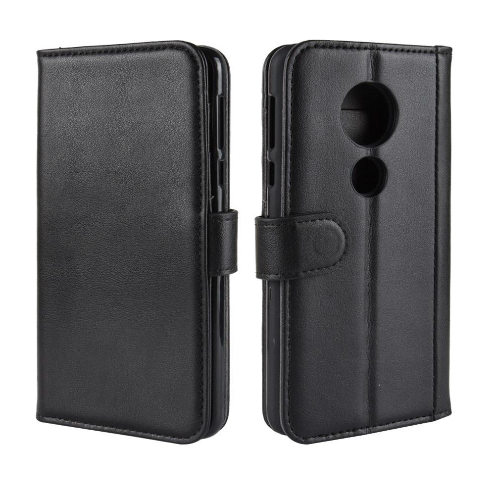 Motorola Moto E5/G6 Play Plånboksfodral i Äkta Läder, svart