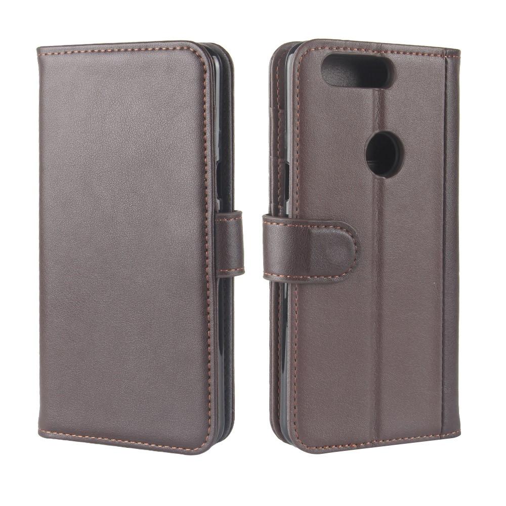 OnePlus 5T Plånboksfodral i Äkta Läder, brun
