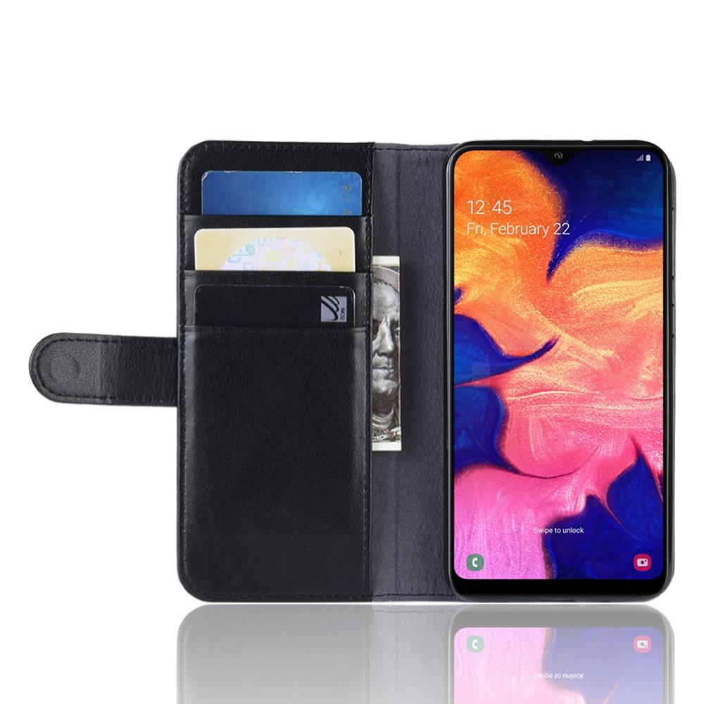 Samsung Galaxy A10 Plånboksfodral i Äkta Läder, svart