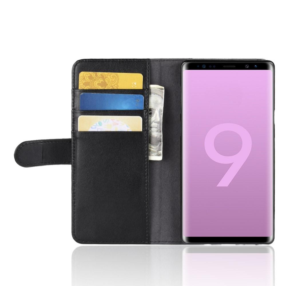 Samsung Galaxy Note 9 Plånboksfodral i Äkta Läder, svart