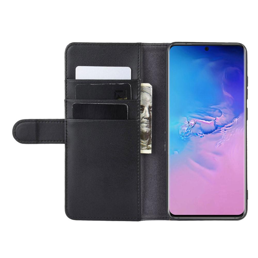 Samsung Galaxy S20 Ultra Plånboksfodral i Äkta Läder, svart