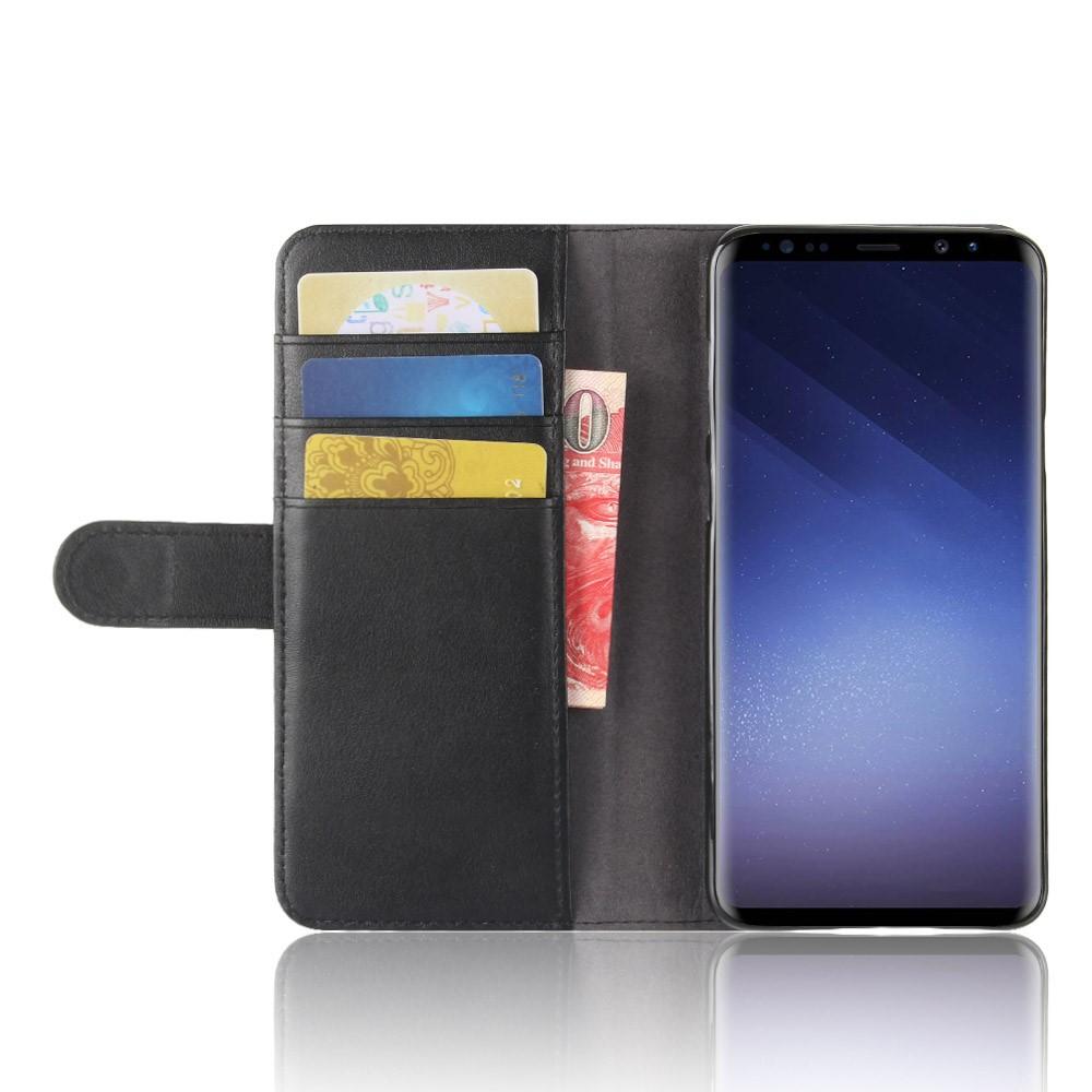 Samsung Galaxy S9 Plus Plånboksfodral i Äkta Läder, svart