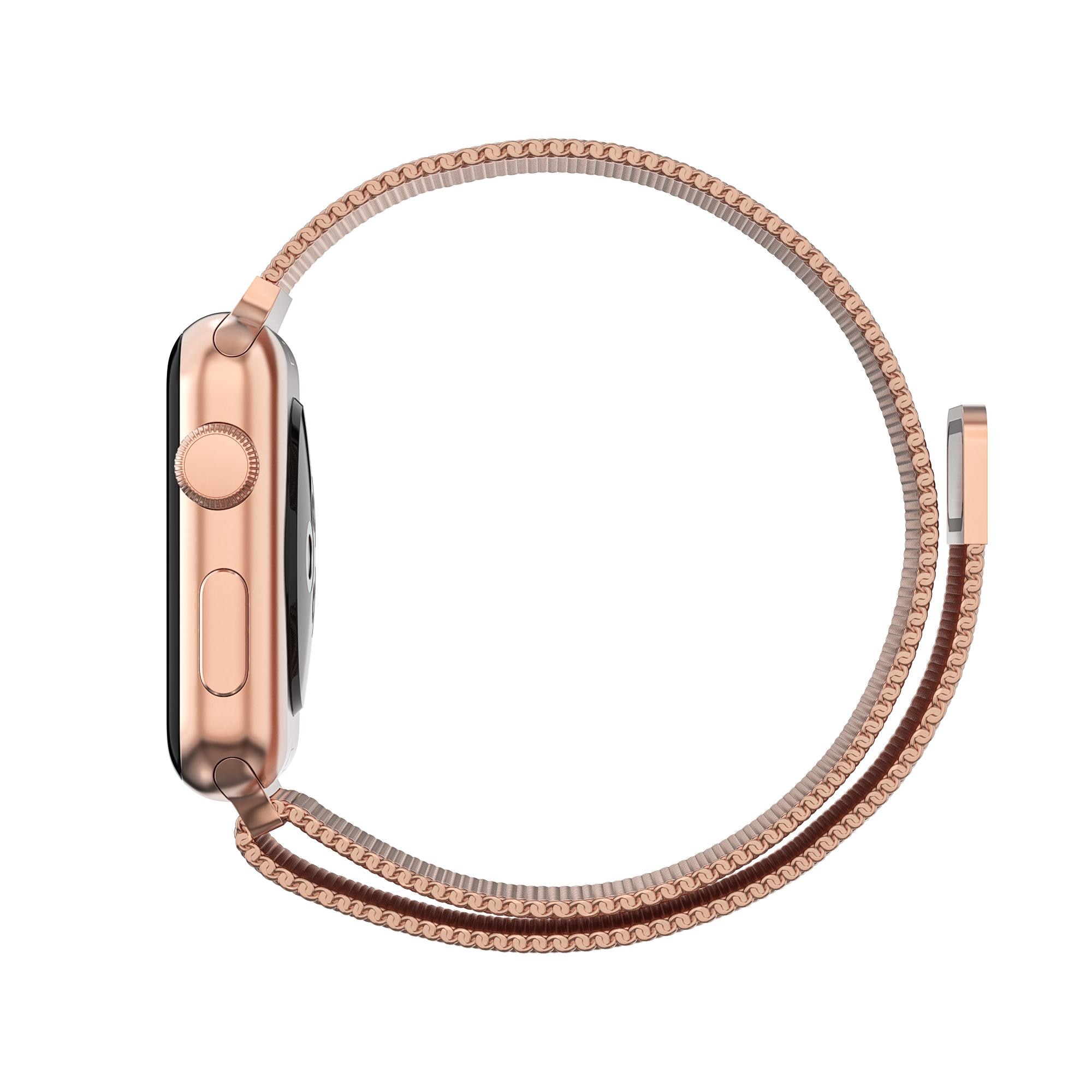 Apple Watch Ultra 49mm Armband Milanese Loop, roséguld
