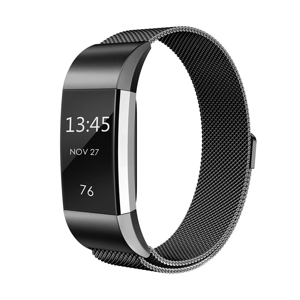 Fitbit Charge 2 Armband Milanese Loop, svart