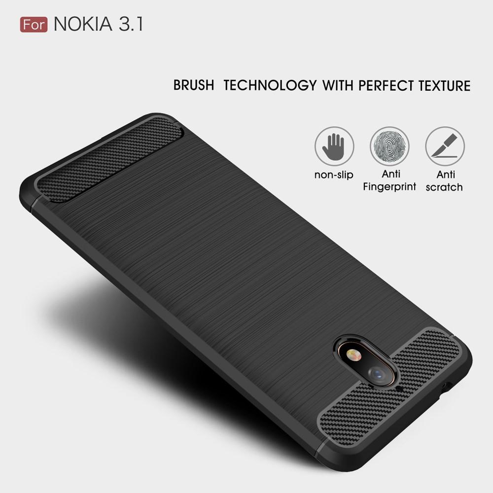 Nokia 3.1 TPU-skal Brushed, Black