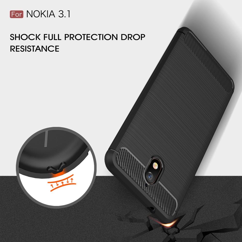 Nokia 3.1 TPU-skal Brushed, Black