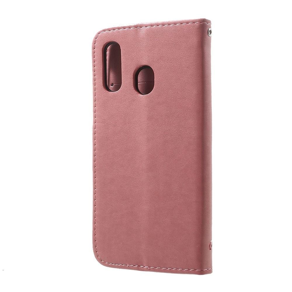 Samsung Galaxy A20e Mobilfodral med fjärilar, rosa