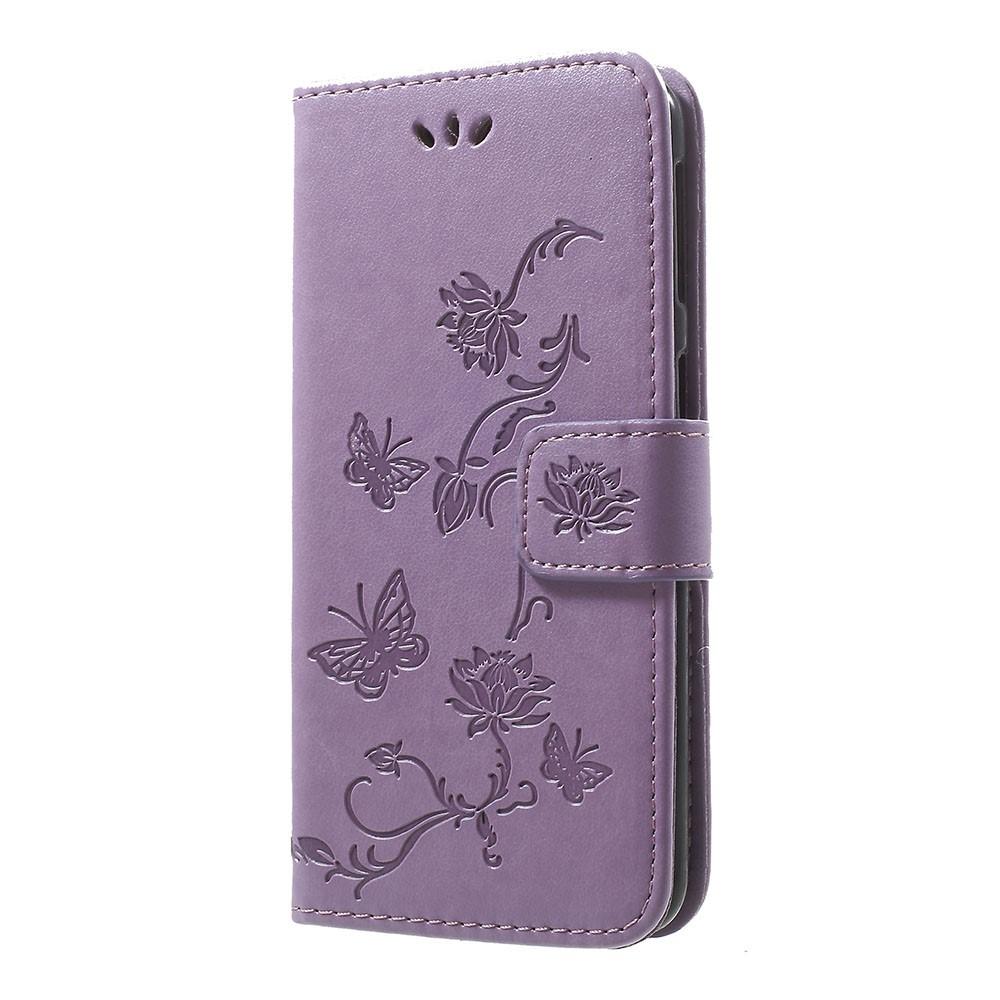 Samsung Galaxy A40 Mobilfodral med fjärilar, lila