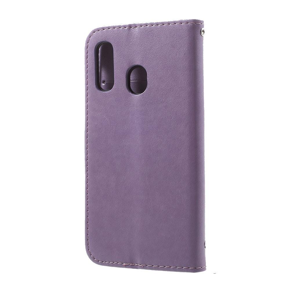 Samsung Galaxy A40 Mobilfodral med fjärilar, lila