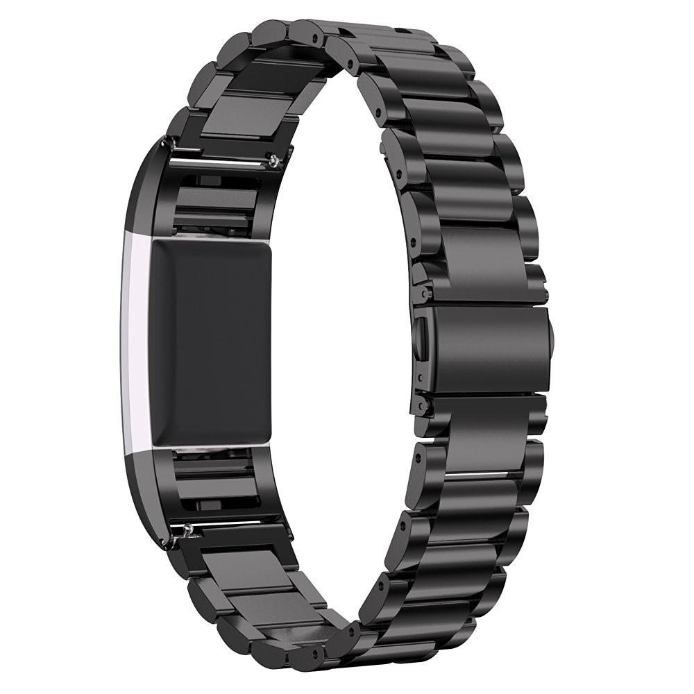 Fitbit Charge 2 Stilrent länkarmband i metall, svart