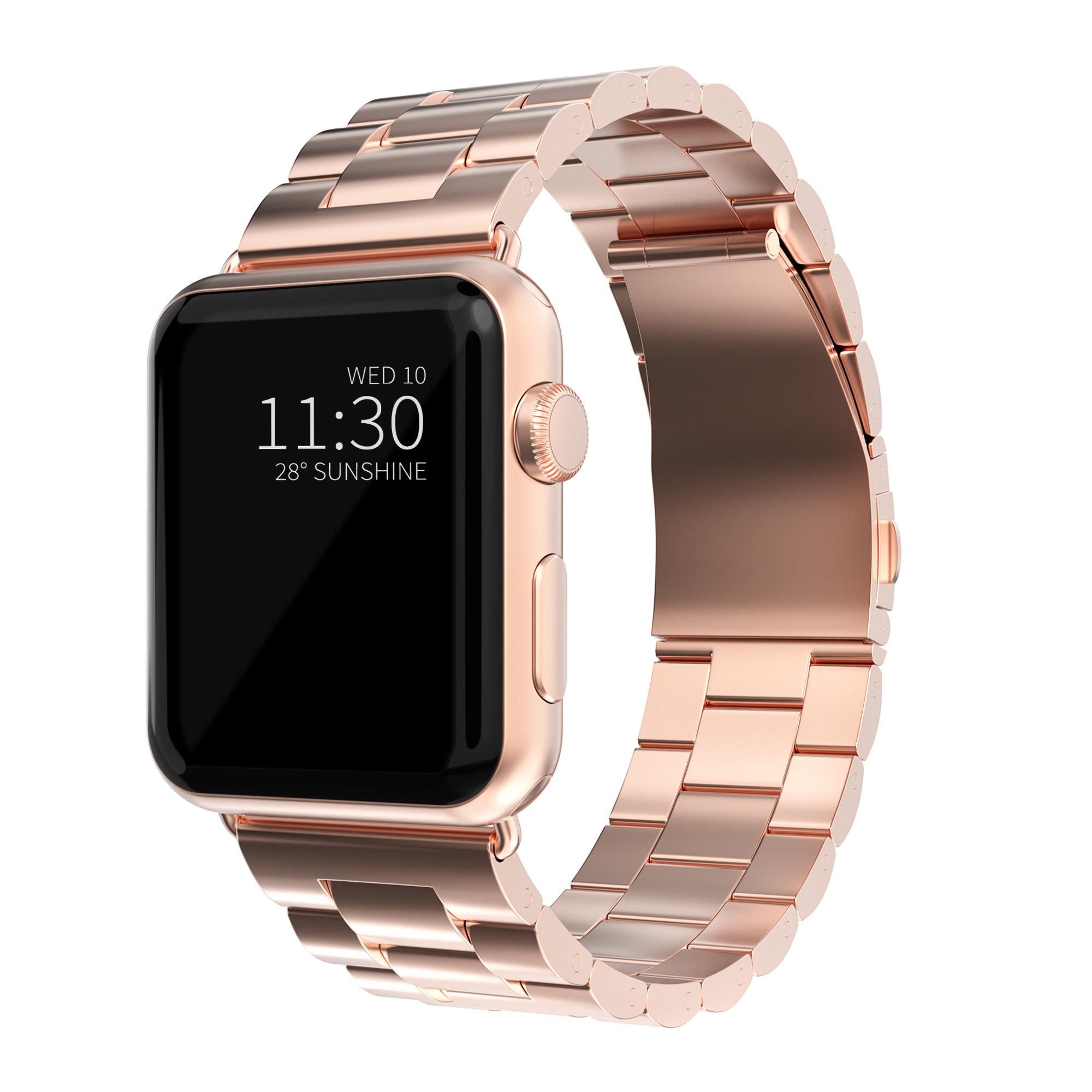 Apple Watch Ultra 2 49mm Stilrent länkarmband i metall, roséguld