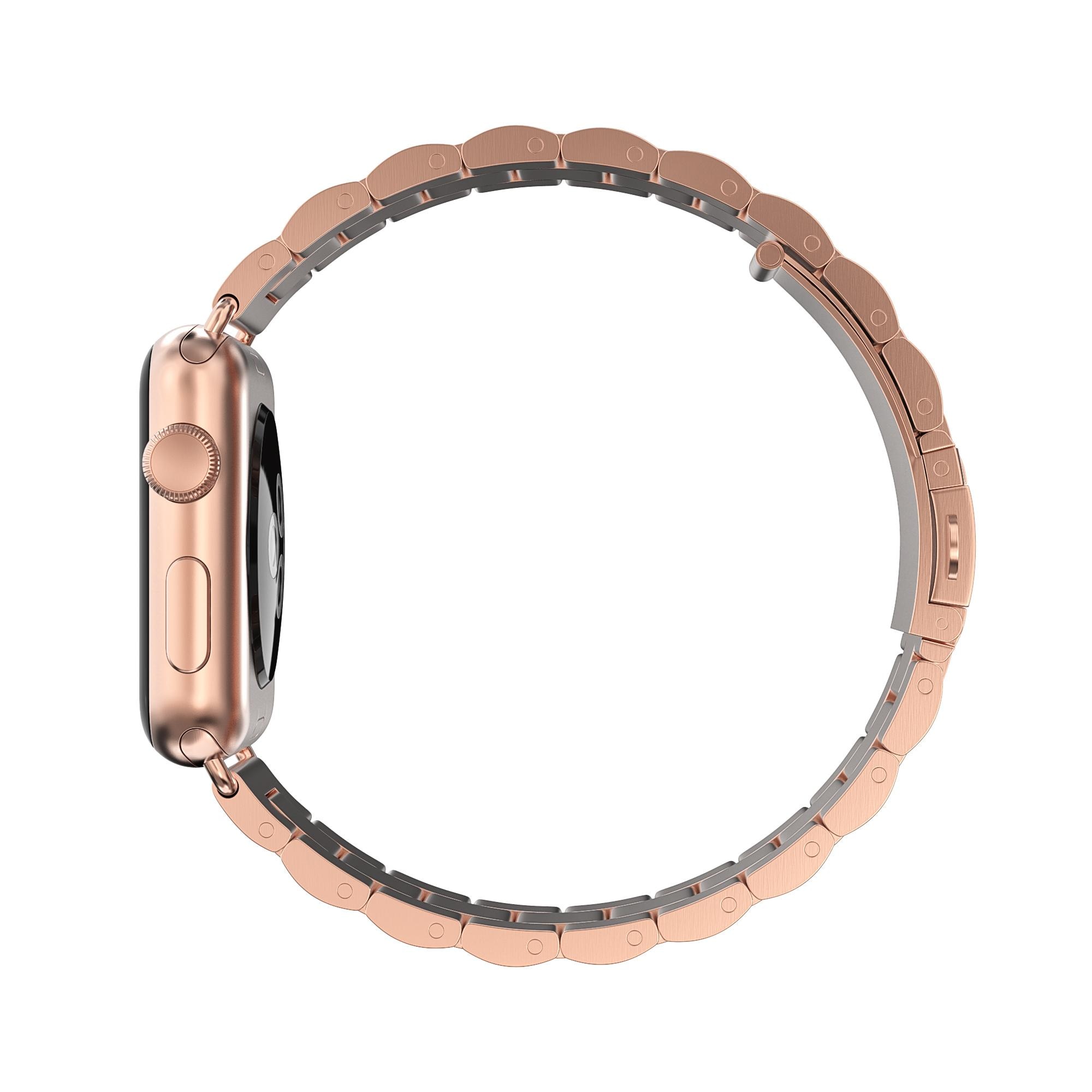 Apple Watch 45mm Series 8 Stilrent länkarmband i metall, roséguld