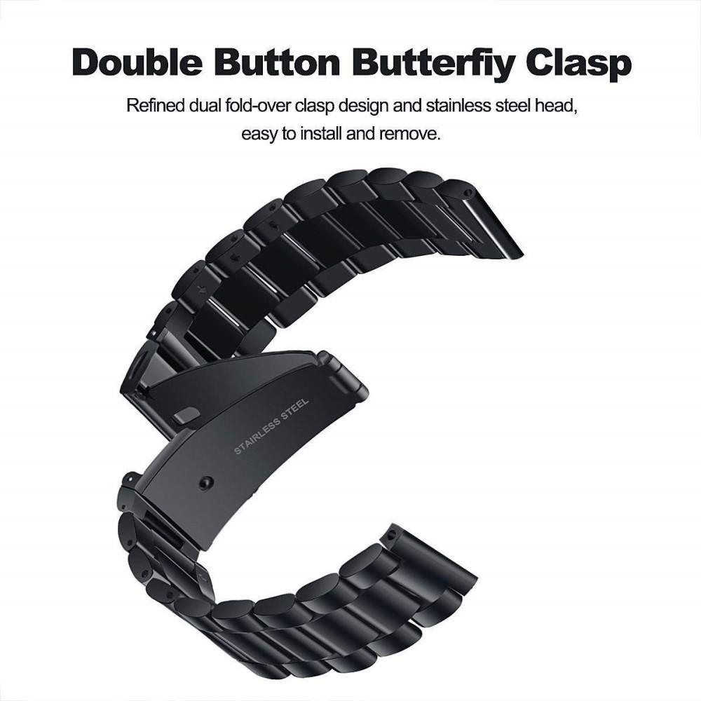 Huawei Watch GT/GT 2 46mm/GT 2e Stilrent länkarmband i metall, svart