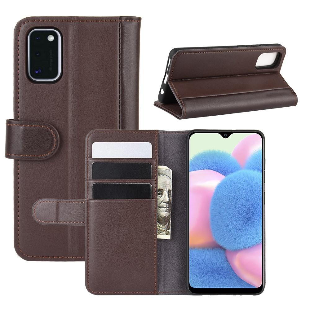 Samsung Galaxy A41 Plånboksfodral i Äkta Läder, brun
