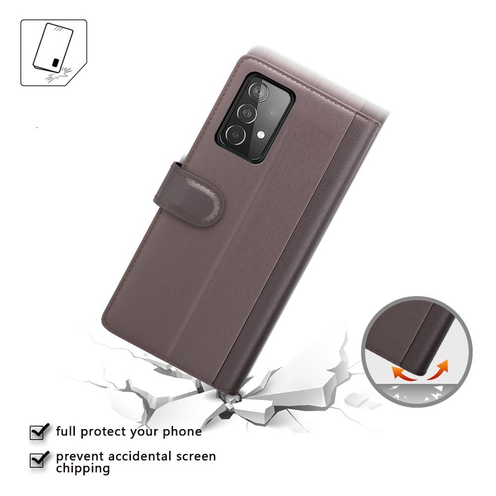 Samsung Galaxy A52/A52s Plånboksfodral i Äkta Läder, brun