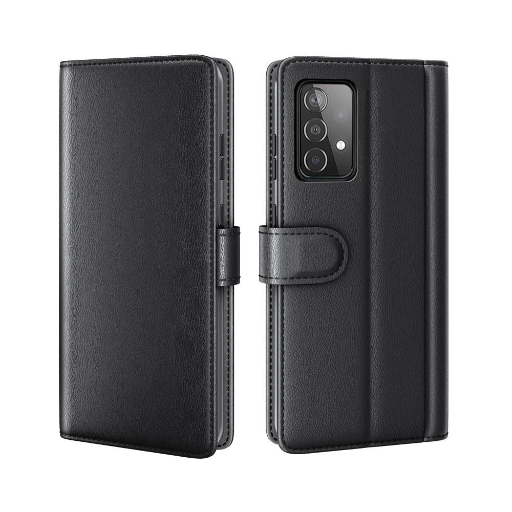 Samsung Galaxy A52/A52s Plånboksfodral i Äkta Läder, svart