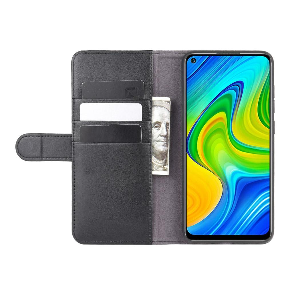 Xiaomi Redmi Note 9 Pro/9S Plånboksfodral i Äkta Läder, svart