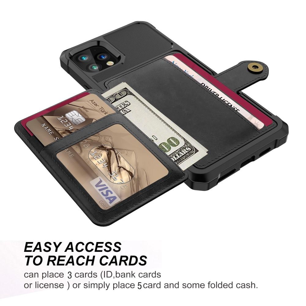 iPhone 11 Pro Stöttåligt Mobilskal med Plånbok, svart