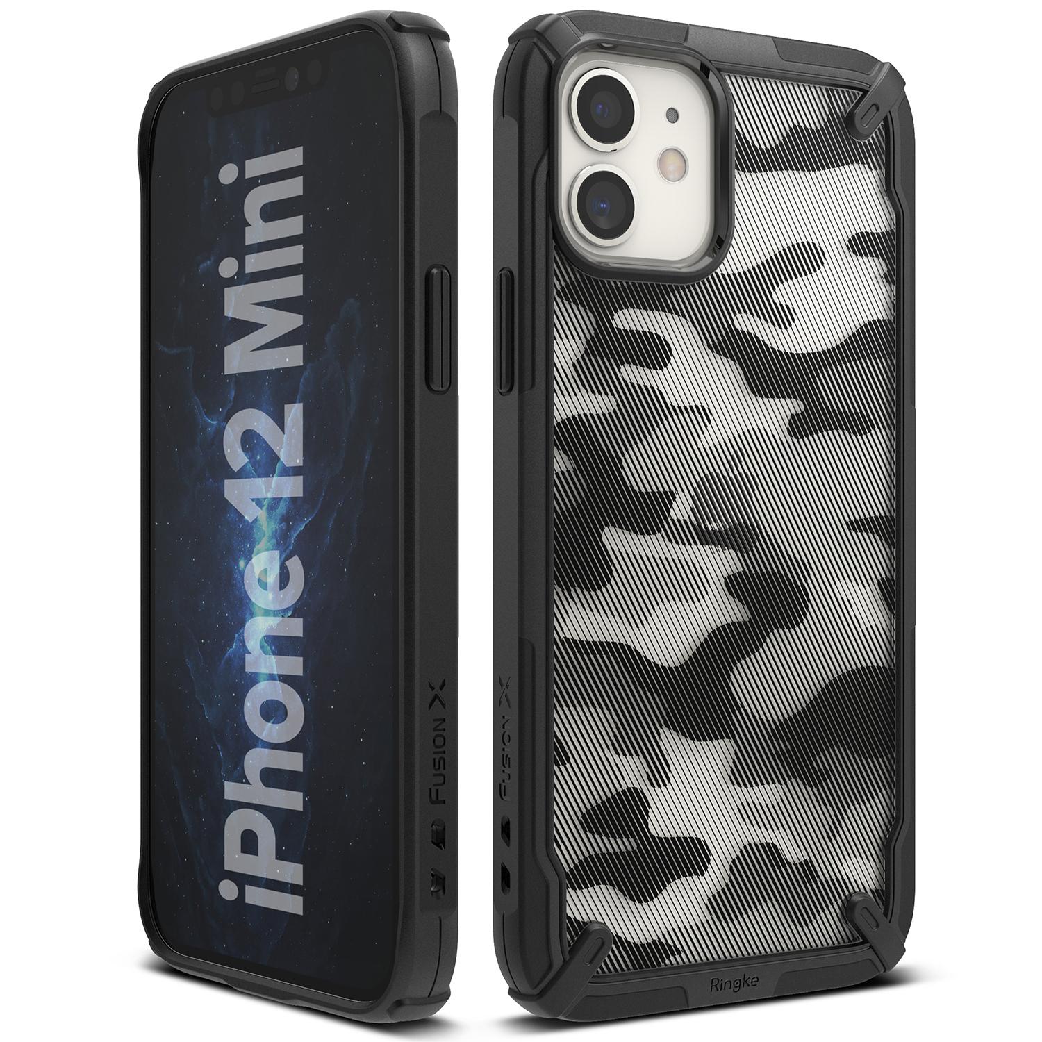 iPhone 12 Mini Fusion X Skal, Camo Black