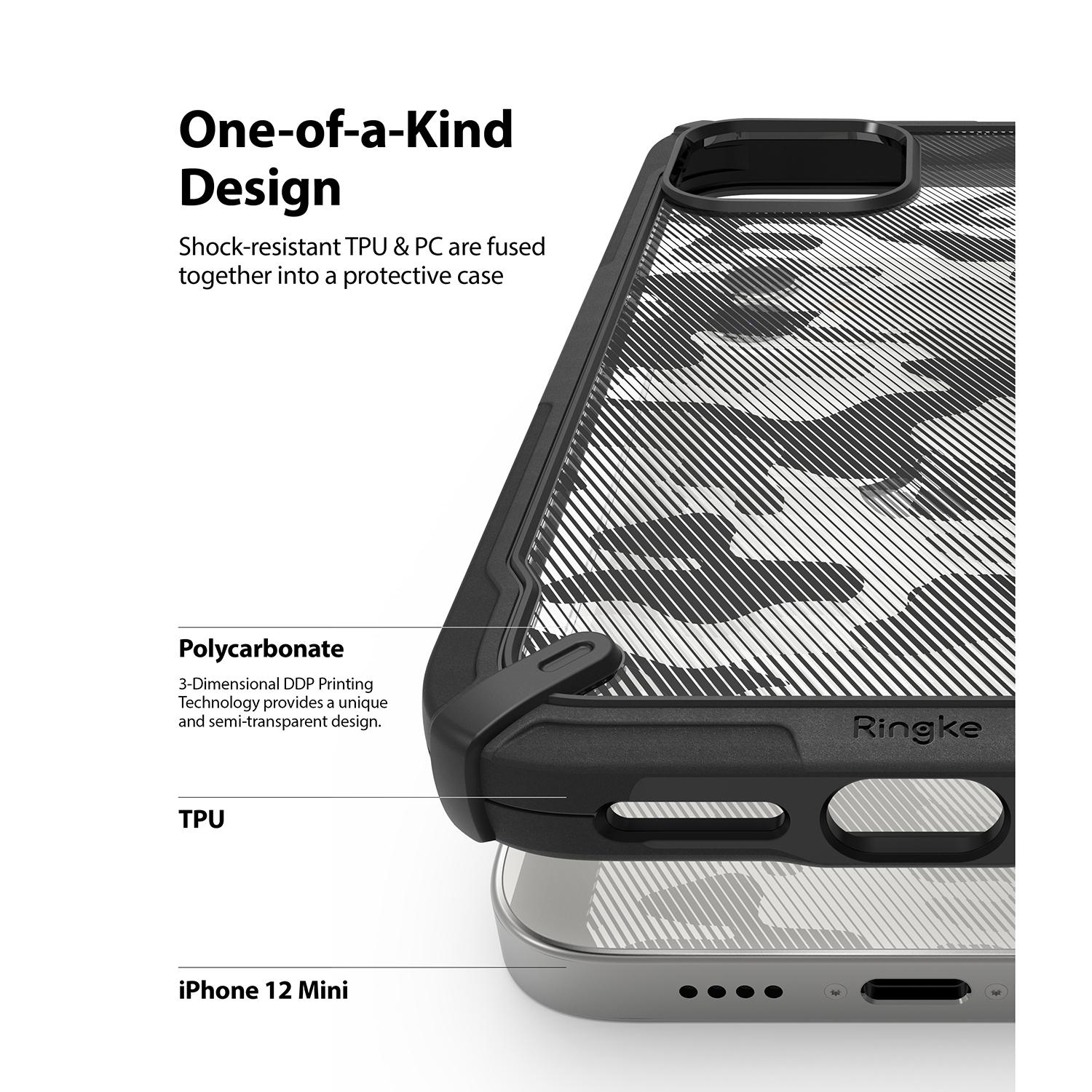 iPhone 12 Mini Fusion X Skal, Camo Black