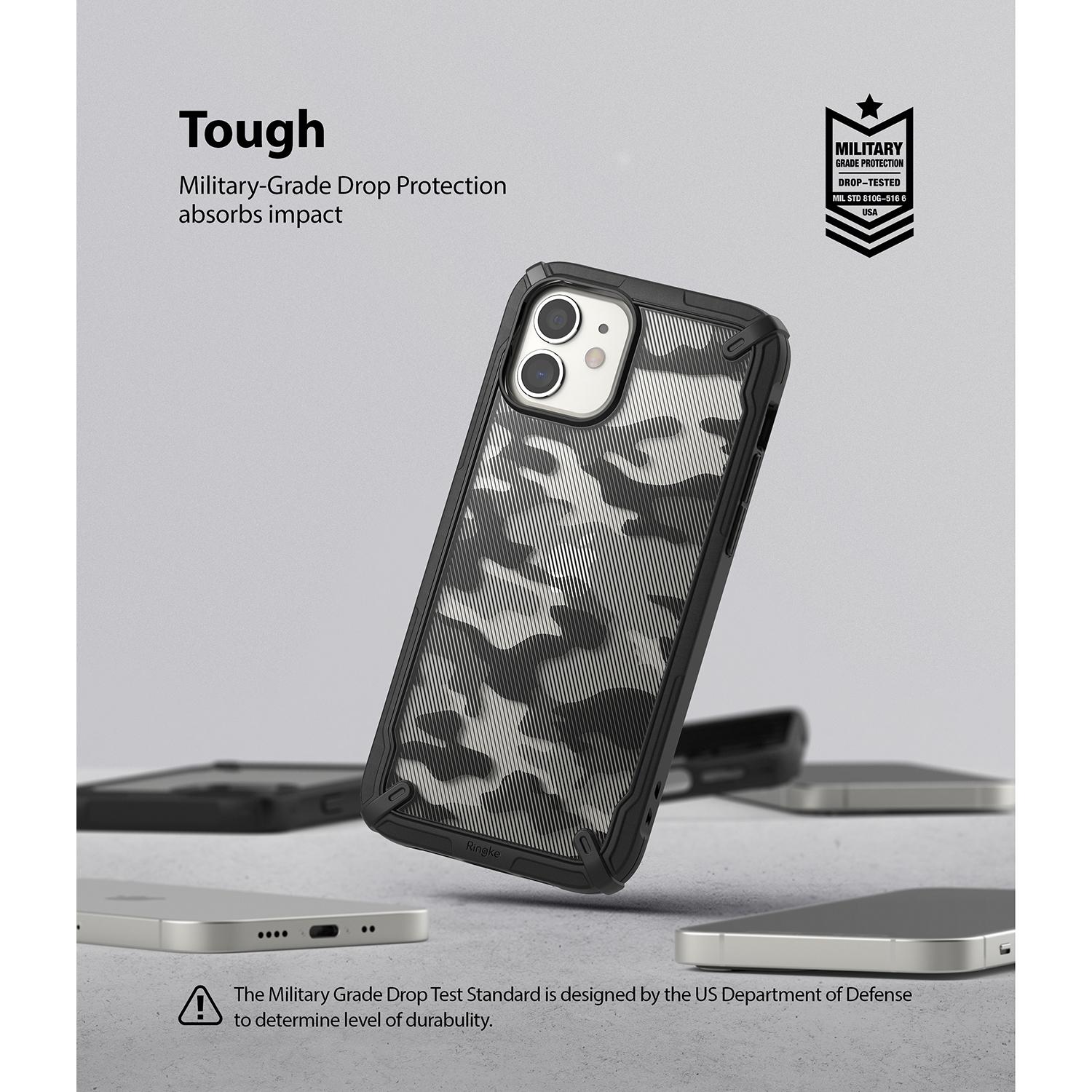 iPhone 12 Mini Fusion X Skal, Camo Black